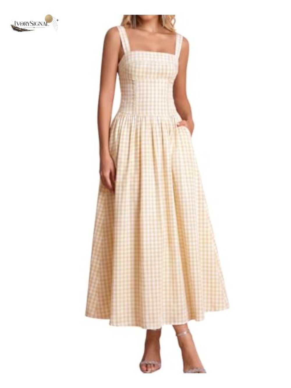 Women's A-Line Corset Midi Dress Lace Bodice Spaghetti Strap Summer Wedding
